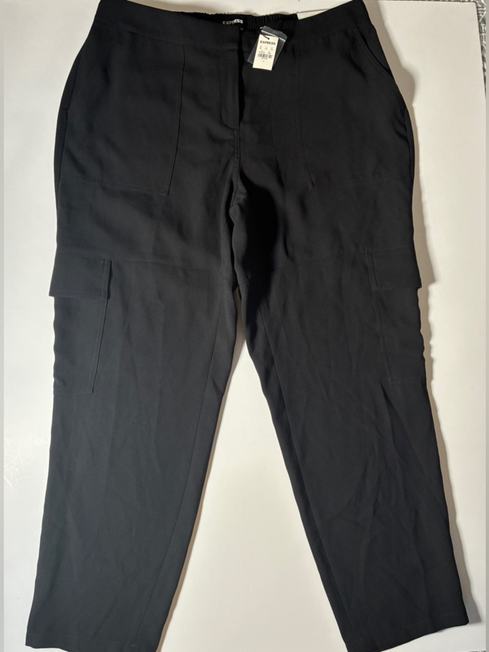 NWT Express Black Ankle Mid Rise Cargo Utility Pants